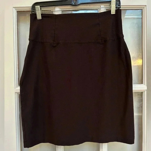 Eileen Fisher Chocolate Brown Pull On Washable Stretch Crepe Skirt Size Medium M - Picture 9 of 9